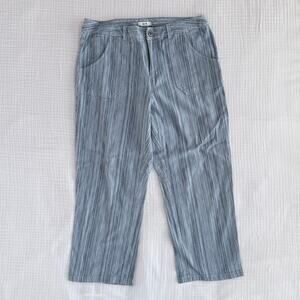 Liz&Co. Women's 6 Blue Striped Stretch Cotton Denim Cropped Pants